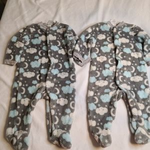 Baby Gear Fleece Onesie clouds stars moon